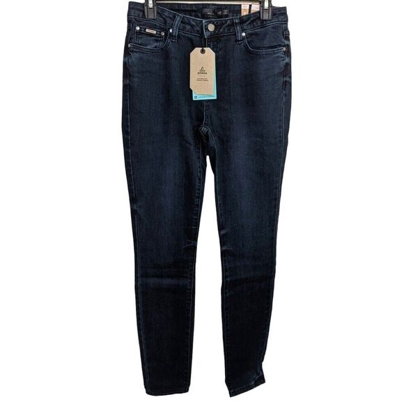prAna Sienna Deep Blue Skinny Stretch Mid Rise Jean Casual Size 8/29 Tall - Picture 1 of 8